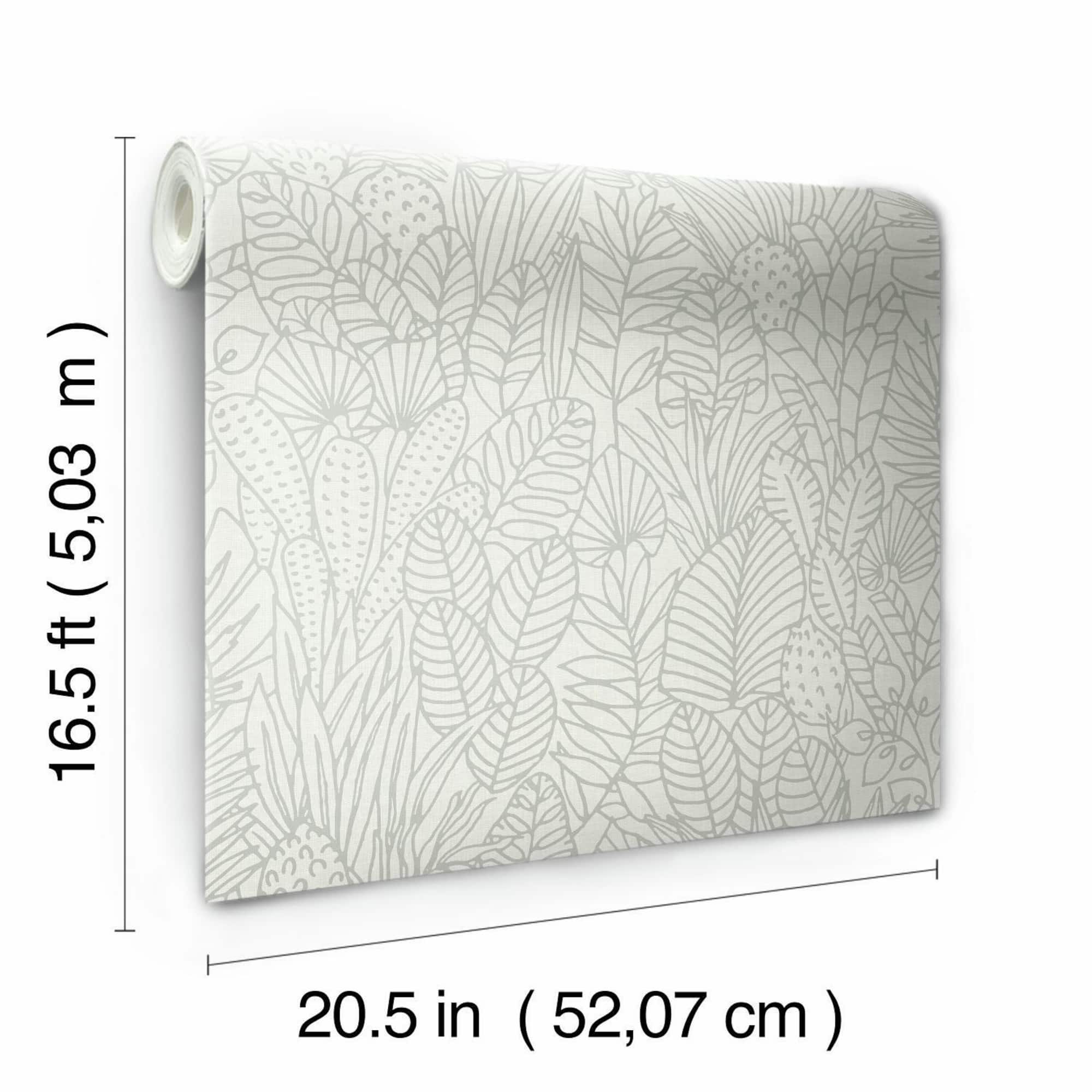RoomMates Tropical Leaves Sketch Peel & Stick Wallpaper